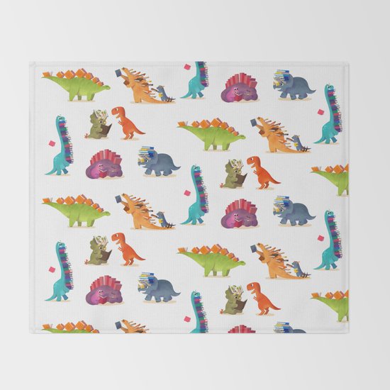 BOOK DINOSAURS Throw Blanket
