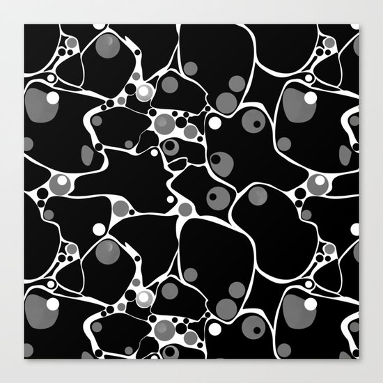 Abstract black and white polka dot pattern . Canvas Print