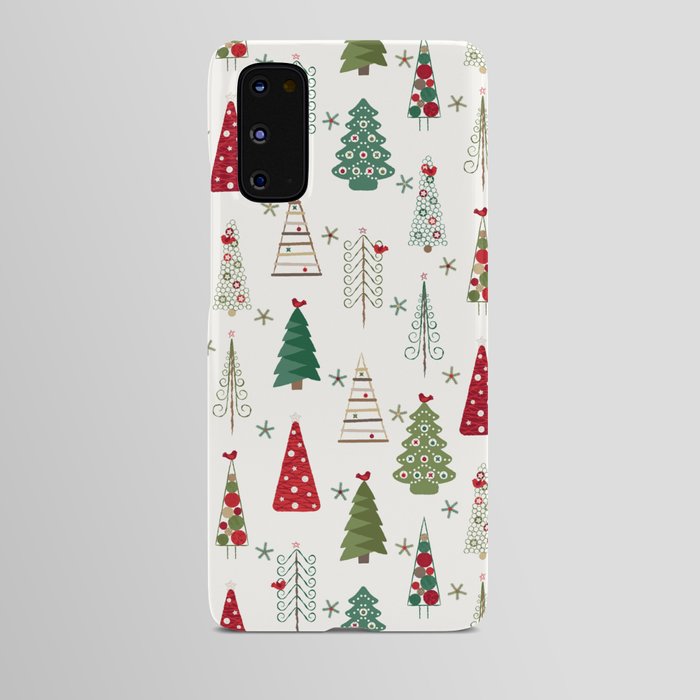 Scandinavian Christmas Trees Pattern - Red Green Android Case
