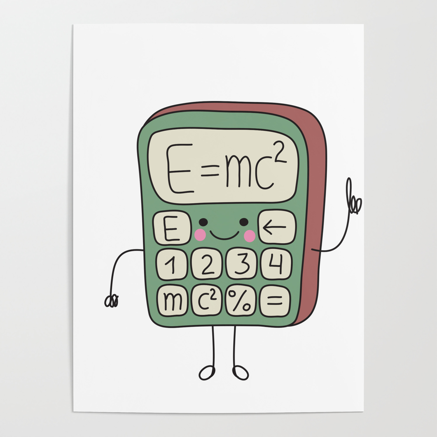 cartoon funny calculator smiles Poster by deno | Society6