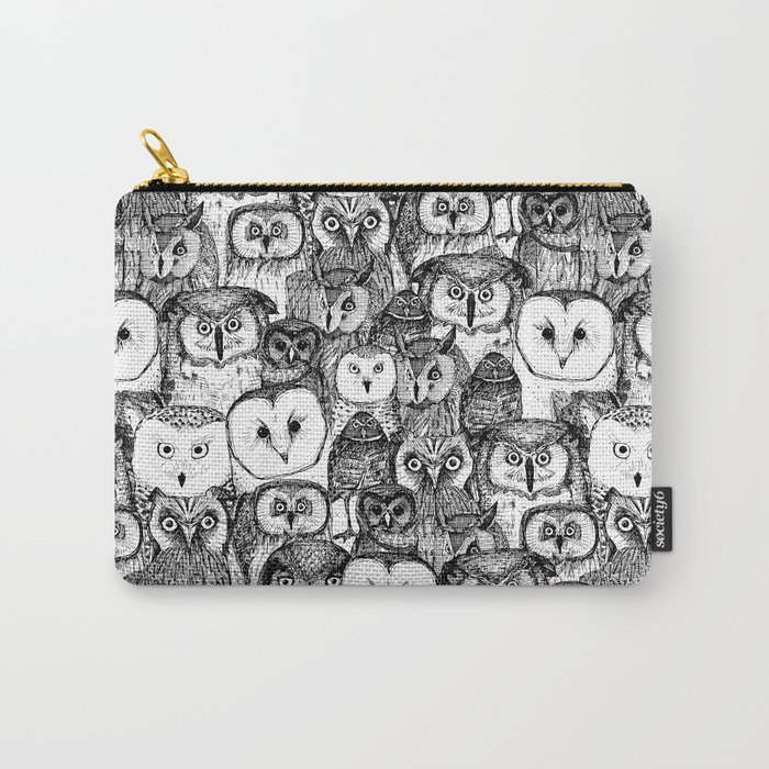 just owls black white Carry-All Pouch