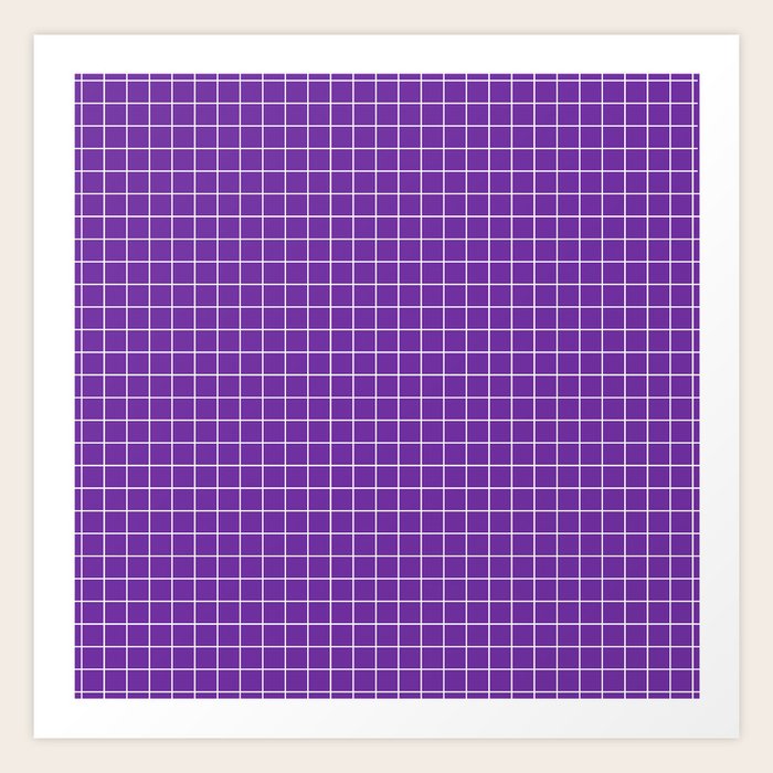 Purple with White Grid Art Print by LovelyLifestyle Society6