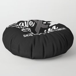 Melanoma Skin Cancer Black Ribbon Treatment Floor Pillow