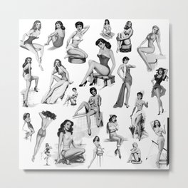 Pin Up Girls Metal Print | Sexy, Model, Graphicdesign, Girls, 1950, Chick, Rockabilly, Hair, Ladies, Pinup 