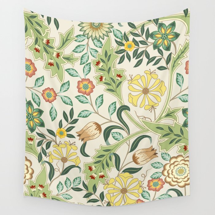 William Morris Wilhelmina Orkney Vintage Meadow Floral Pattern Wall Tapestry