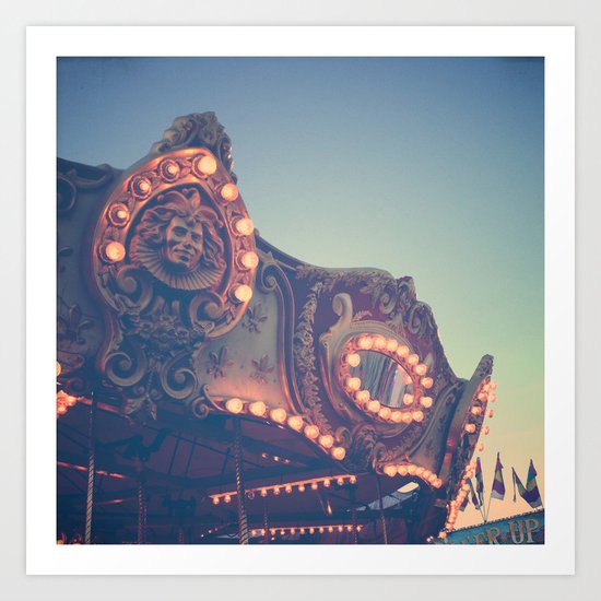 Twilight Carnival Ride Art Print