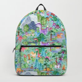 Watercolor Dinosaur Camping Kids Pattern Backpack
