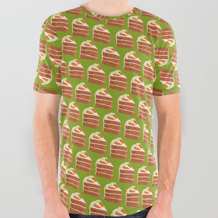 Carrot Cake Pattern - Green All Over Graphic Tee