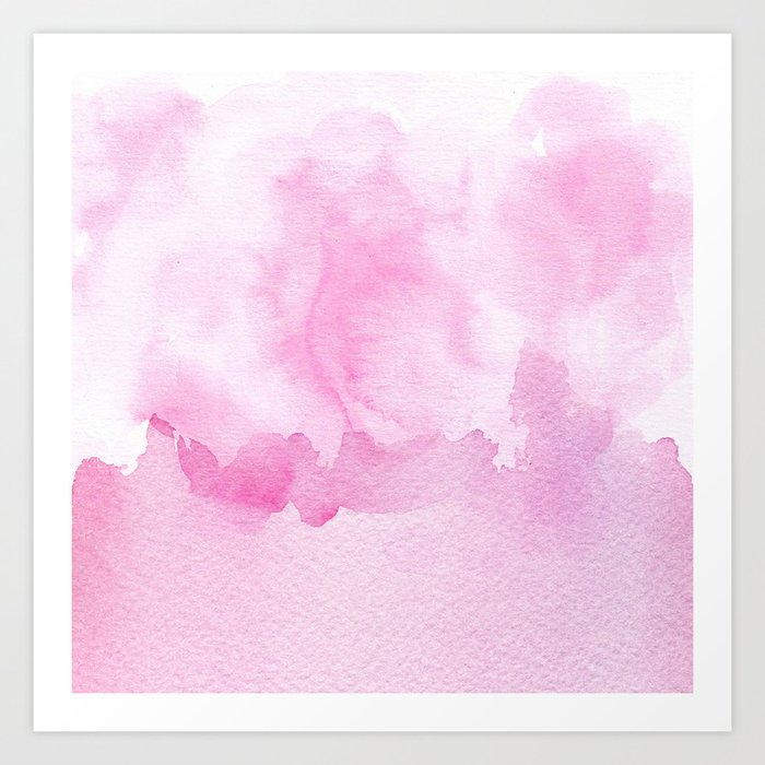Blush Pink White Abstract Watercolor Paint Art Print By Pink Water