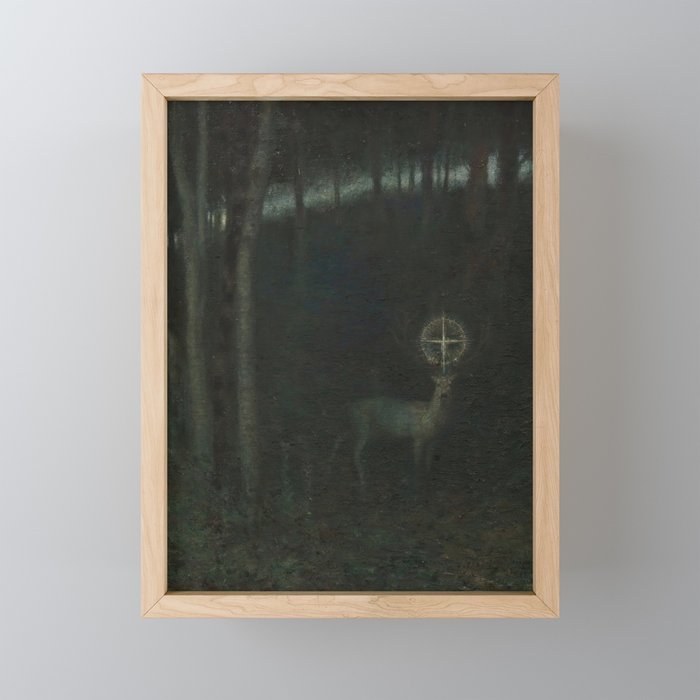 The Vision of Saint Hubert - Franz von Stuck  Framed Mini Art Print