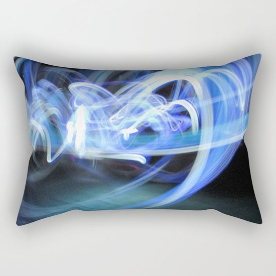 (Mostly) Blue Light Painting Rectangular Pillow