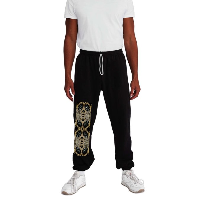  art deco jewelry bohemian champagne gold black rhinestone Sweatpants