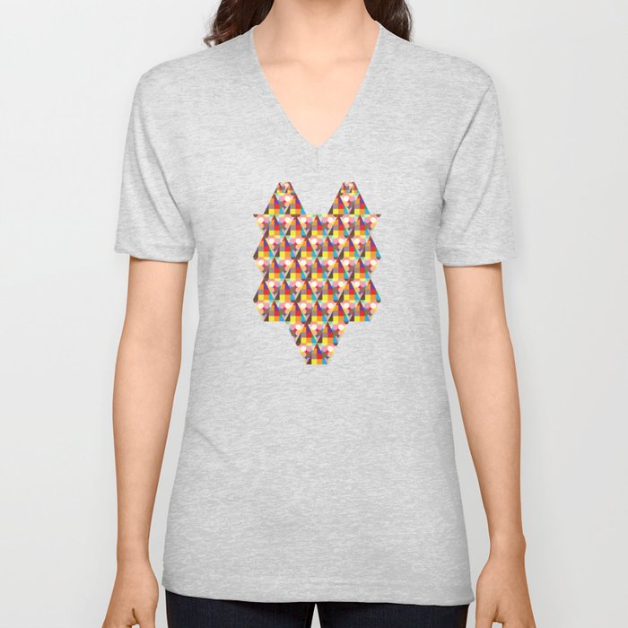 Wolf Face Digital Silhouette Unisex V Neck By Aryaprasetya Society6