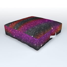 Geometrical luxury black orange purple glitter gradient Outdoor Floor Cushion | Purple, Blackglitter, Glitter, Geometric, Gradient, Purpleglitter, Eclectic, Glitterstripes, Stylish, Luxury 
