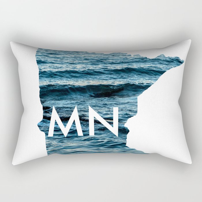 Minnesota Map Waves Rectangular Pillow