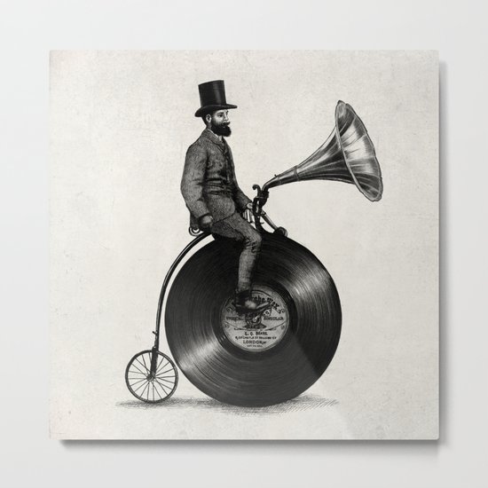 Music Man (monochrome option) Metal Print