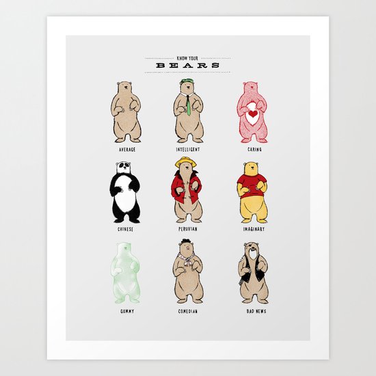 Know Your Bears Art Print