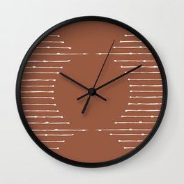 Geometric Lines / Terracotta Wall Clock