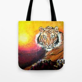Awaiting the Darkness of Night (Male Tiger) Tote Bag