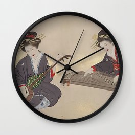 Concert Two Women and an Attendant  紅葉山中猿鹿図  Wall Clock