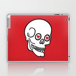 Skull love on red Laptop Skin