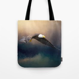 Painting flying american bald eagle Tote Bag