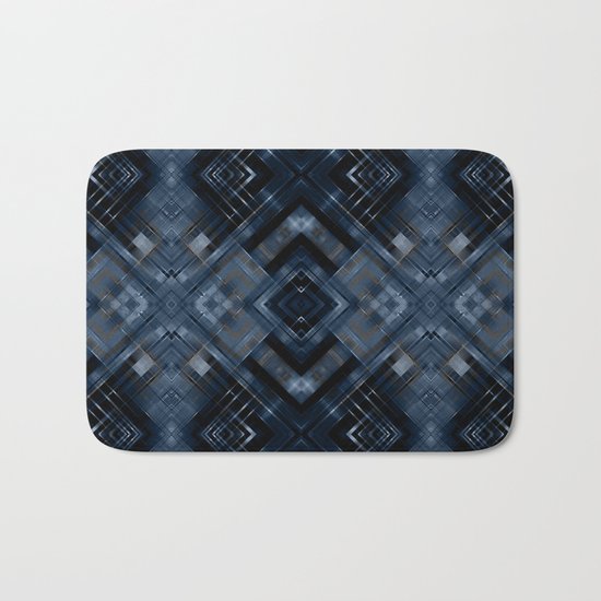 Abstract black blue pattern . Bath Mat