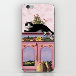 Mosky Cat "Flowers" iPhone Skin