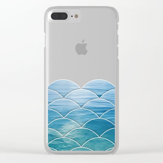 Ocean Waves Pattern Clear iPhone Case