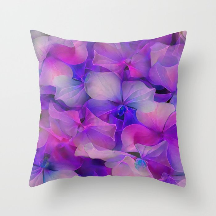 Flower Fantasy - Hydrangea 2 Throw Pillow