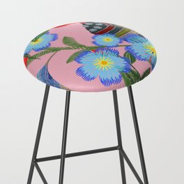 Mexican Retro Floral Embroidery  Bar Stool