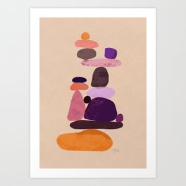 Balancing Stones - Purples Art Print