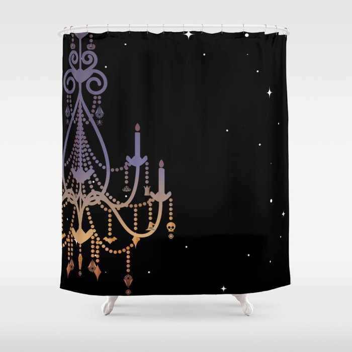 spooky night sky chandelier Shower Curtain