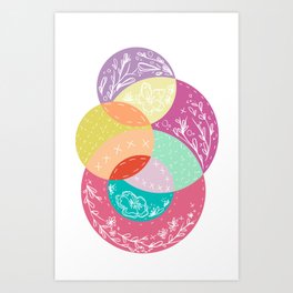 Squiggles & Quilts  Art Print