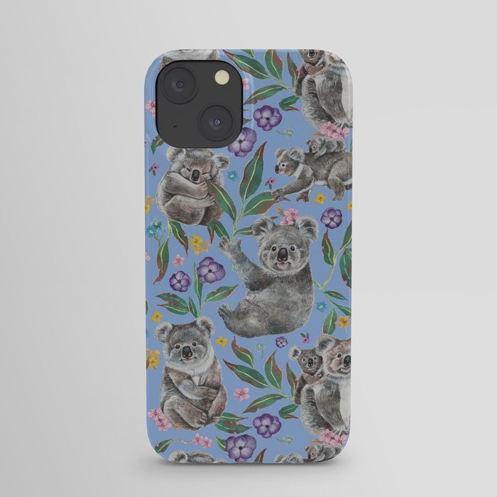 Koala Family - blue iPhone Case