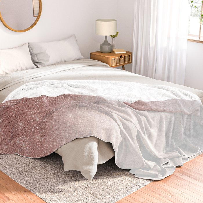 Rose gold top sequin throw blanket