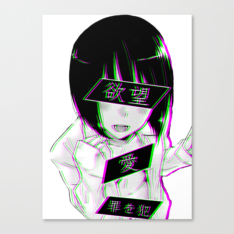 Lust Sad Japanese Anime Aesthetic Canvas Print By Poser Boy