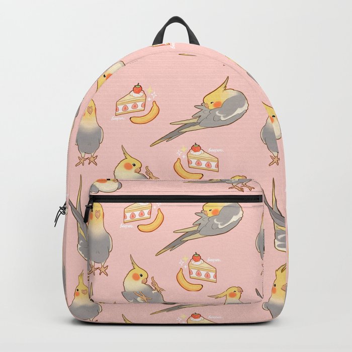 Cinnamon cockatiels all over Backpack by beeper art Society6