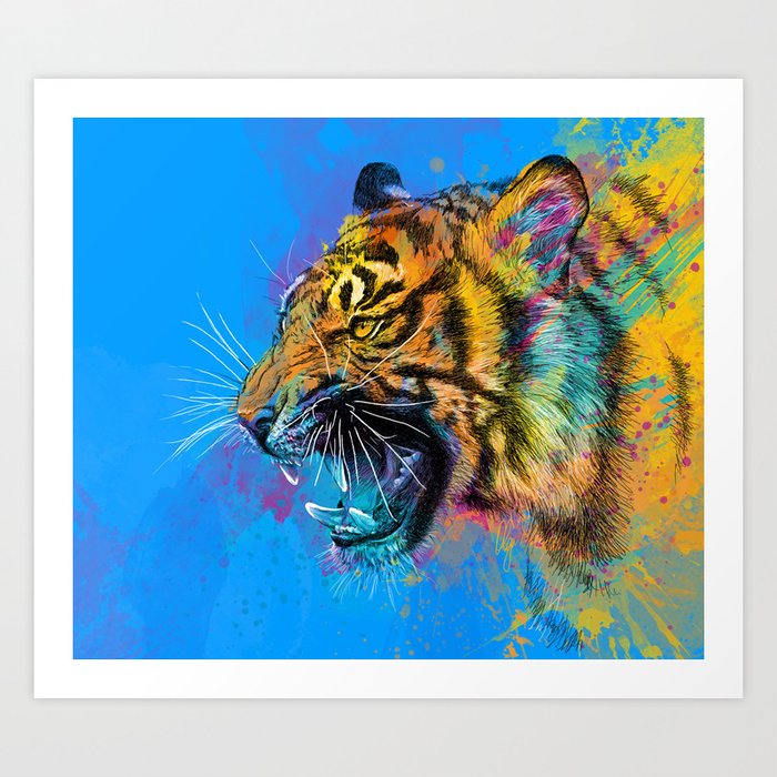 Angry Tiger Art Print