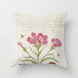 Vintage calligraphic floral art Throw Pillow