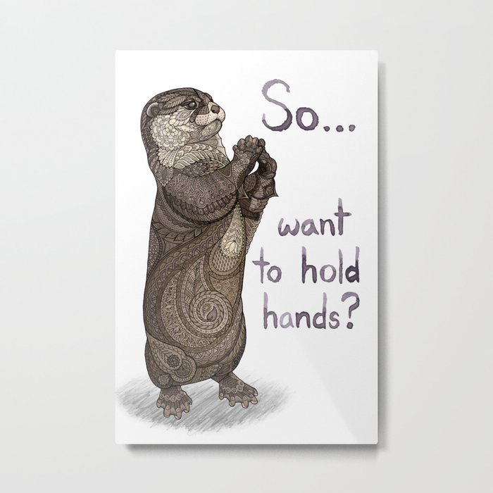 Otter Valentine Metal Print