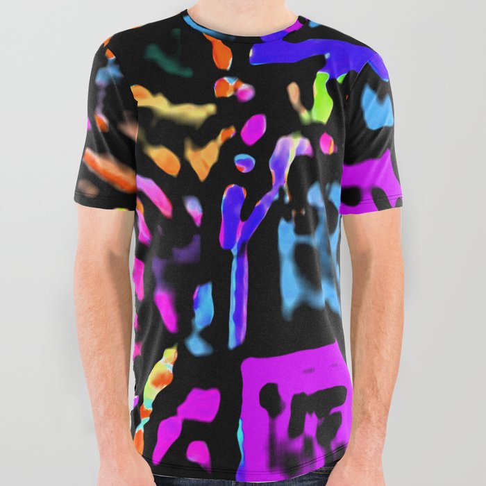Multivivid Abstract All Over Graphic Tee