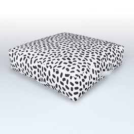 Black and White Abstract 1A Outdoor Floor Cushion