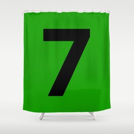 Number 7 (Black & Green) Shower Curtain