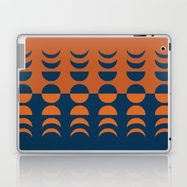 Moon Phases 32 in Navy Blue Orange Laptop Skin