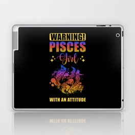 Warning Pisces Girl with Attitude Laptop Skin