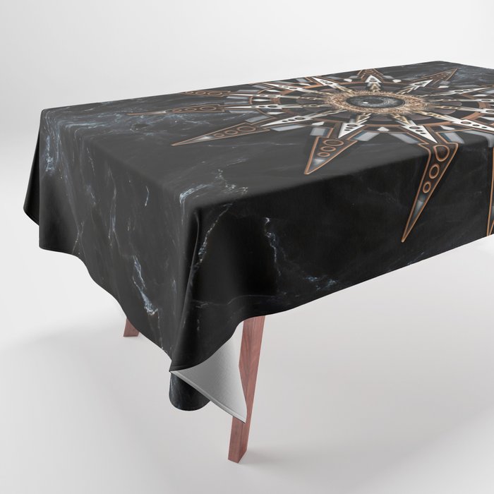 NBARBARAGHA DSXIII Logo Gold & Black Marble Tablecloth