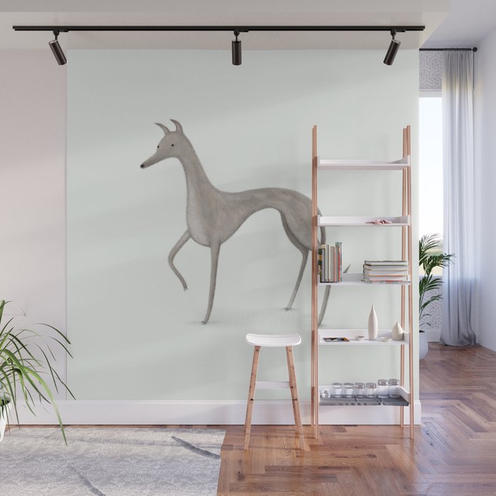 Whippet Portrait Wall Mural