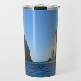 Mexico Photography - Beautiful Arch Going Over The Blue Sea Travel Mug