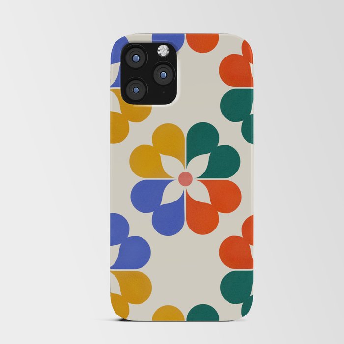Colorful Geometric Flowers Pattern iPhone Card Case